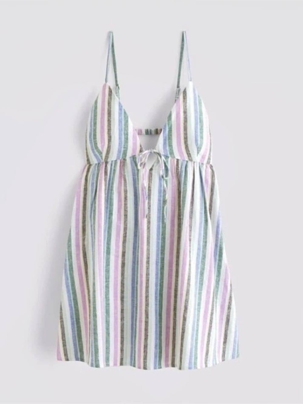 Tie-Front Striped Mini Dress/Romper